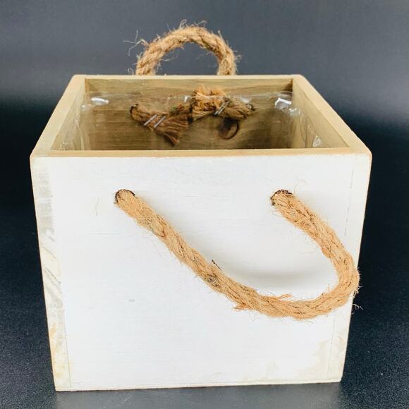 Decorative Wooden Box Tina Wenke Small Rope Handle Pink Floral Arrangement Gift - Picture 2 of 12